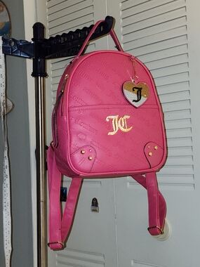 NWT Juicy Couture Pink JC Embossed and Embellished Mini Backpack